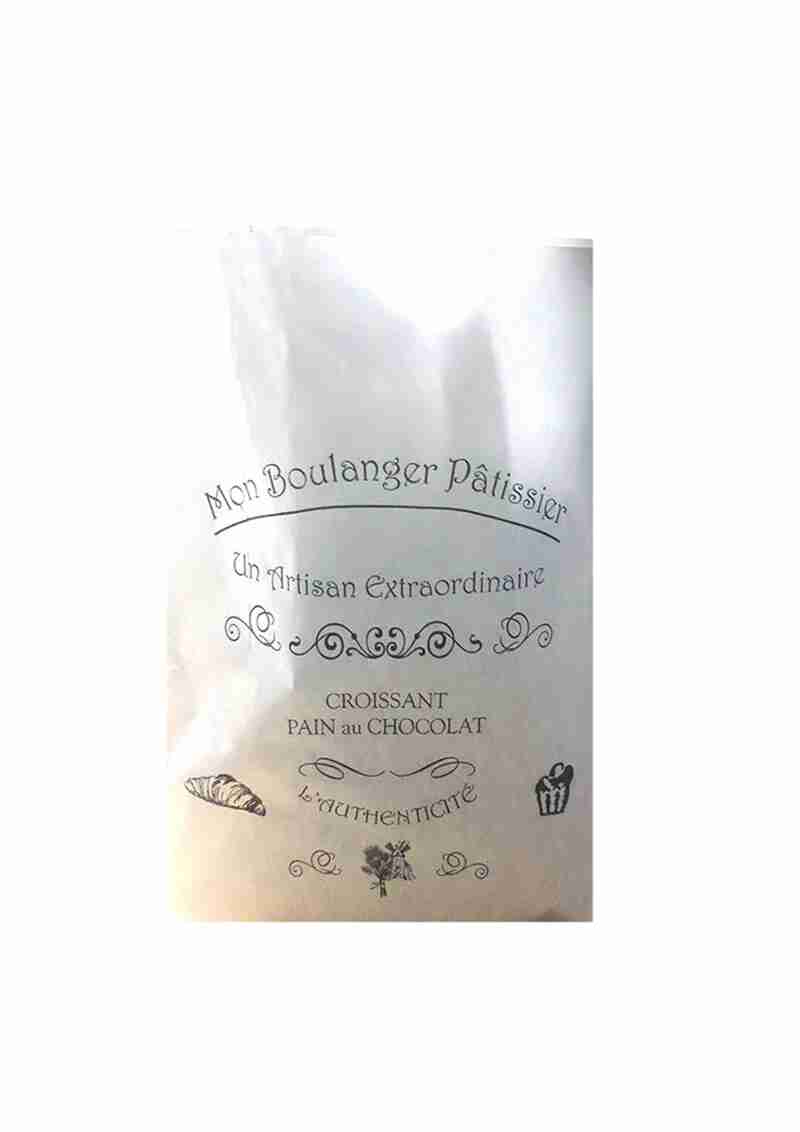 SAC KRAFT BLANC N°104 IMPRIME 140*70*270/1000 - CROISSANTS